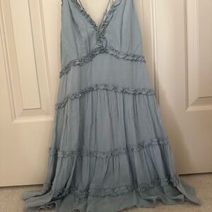 Chic Mini Frill Dress- Quiet Storm